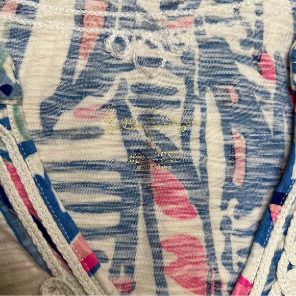 Lilly Pulitzer Kaia Knit Tunic Red Right Return Cotton Pop Over Size XL - Picture 6 of 10